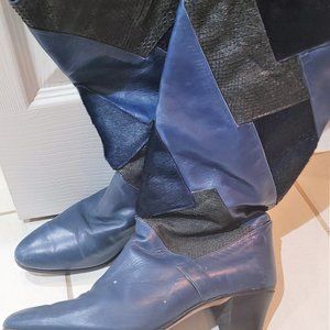 Leather/Snake Skin/Fur Blue/Navy 8.5 Esposito Moda